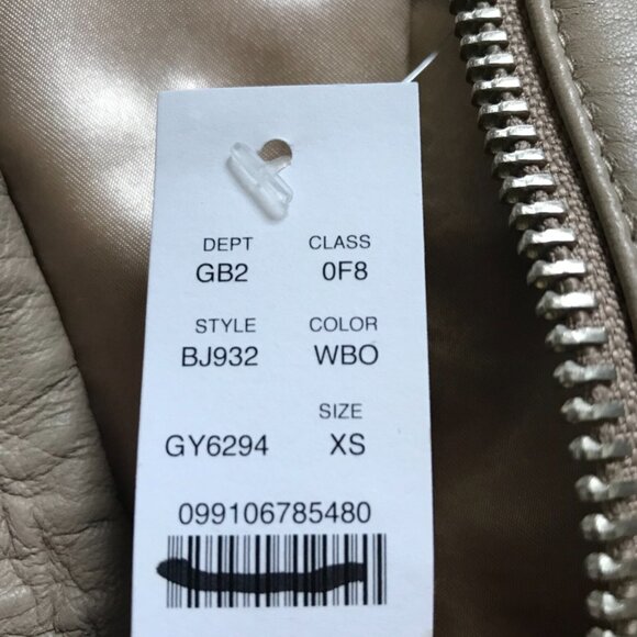 NWT JCrew Bomber Leather Jacket Womens XS Tan Nude Boulder Long Sleeve BJ932 NEW - Picture 5 of 13